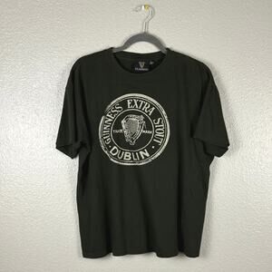 Guinness Extra Stout Beer Men's Size Large Green Crew Neck Graphic T-shirt